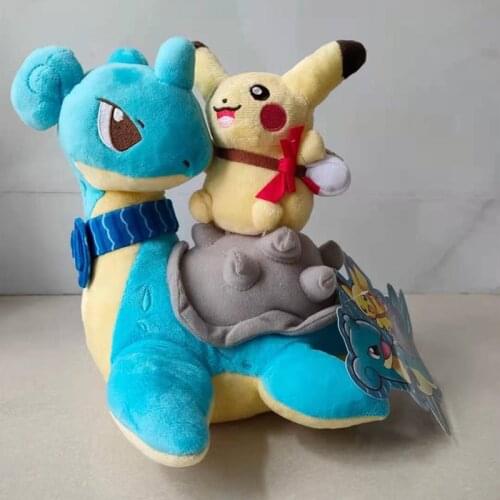 Pokemon Lapras Pikachued New Detective Cartoon Movie Pet Plush Toy Stuffed Dolls 25cm
