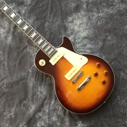 Wholesale top new arrival electric guitar flame maple top guitar p90 pickups electric guitar free shipping