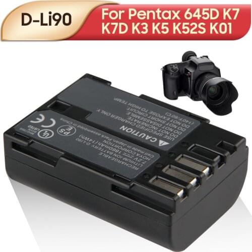 Original Replacement Camera Battery D-Li90 For Pentax 645D K7 K7D K3 K5 K52S K01 Camera Battery 1860mah