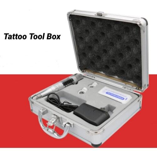 Aluminium Portable Box Tattoo Carrying Case Permanent Makeup Supply Storage Box With Lock For Rotary Coil Tattoo Machine Gun