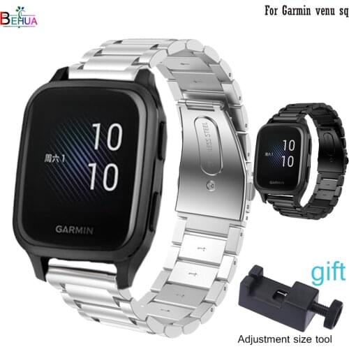 Stainless Steel Watchband For Garmin venu sq / Venu music strap Wristband Replacement 20/22mm band For Huawei Watch GT Bracelet