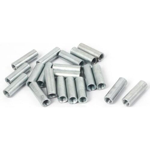 M6 Rose Joint Adapter Threaded Rod Bar Stud Round Coupling Connector Nuts 20 Pcs