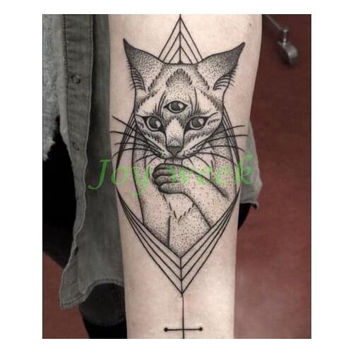 Waterproof Temporary Tattoo Sticker large size three eyes cat totem tatto stickers flash tatoo fake tattoos for men women