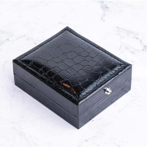 Hot Sale 1pc Black PU Leather Cufflinks Box Whoesale Jewelry Storage Cases Cuff Link Display Boxes