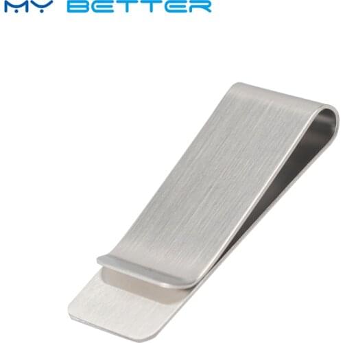 High Quality Stainless Steel Metal Money Clip Fashion Simple Silver Dollar Cash Clamp Holder Wallet for Men Women 1PC