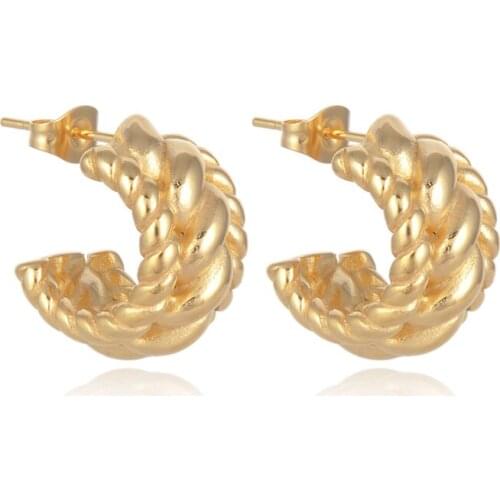 2021 Summer Trend Jewelry Fashion Punk Vintage Gold Metal Drop Earrings For Women Statement Geometric Round Hoop Dangle Earrings