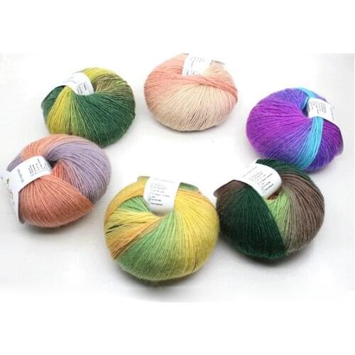 1Pcs 18 Colors Colorful Segment Dyed Knitting Yarn 50g 1 Strand Handmade Crochet Wool Yarn For Knitted Hat Scarf Sweater