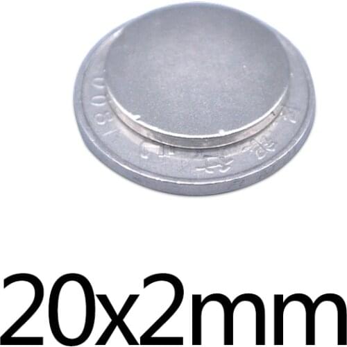 10/30/50/100pcs 20x2 Super Powerful Strong Magnetic 20mmx2mm Permanent Neodymium Magnets 20x2mm Round Magnet 20*2mm