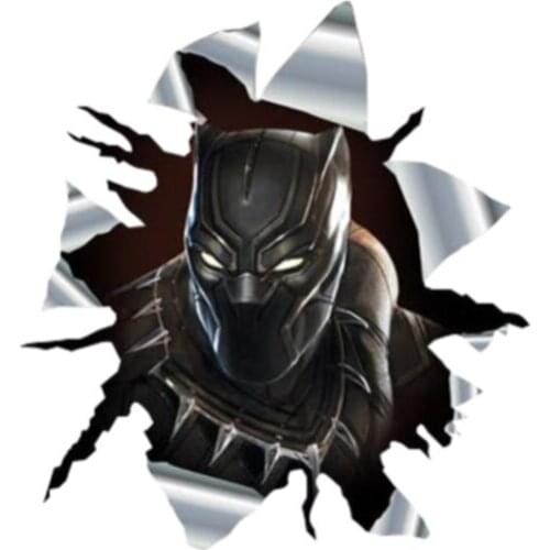 13cm X 12cm for Black Panther Sticker Torn Metal Bumper Decal Funny Car Stickers Window Trunk Animal 3D Car Styling Accessories