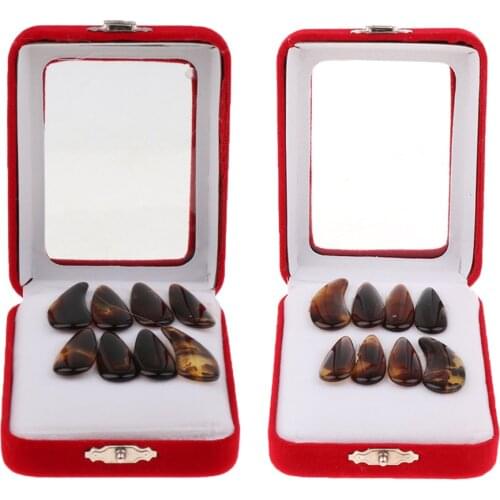 16pcs/Set Guzheng Finger Picks Nails w/ Groove Zither Koto Picks Guzheng Part for Adult Young Guzheng Player