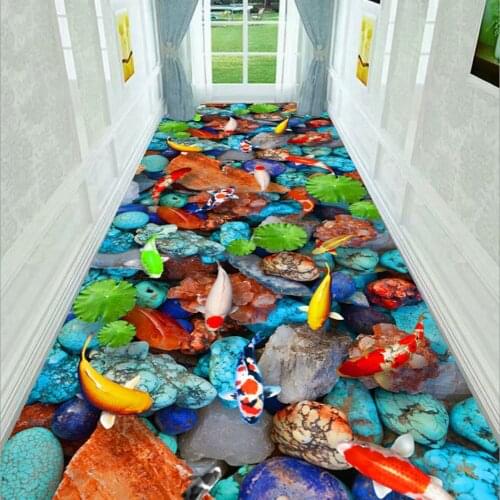 3D Fun Fish Sea World Mat Bedroom Kitchen Rugs Kids Room Decorative Play Mat Area Rug Pastoral Carpets for Living Room