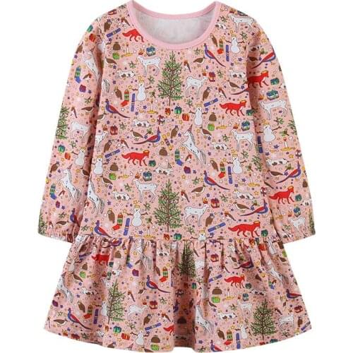 Bambino New Year 2-7 Years Kids Clothes 2021Spring Dress of Girl Fancy Party Skirt Long Sleeves Children Costume Winter Dress
