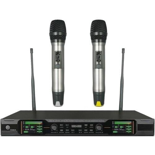 Bolymic wireless vocal microphone system UHF Hign End cordless Microphones dual wireless mics for school stage karaoke church