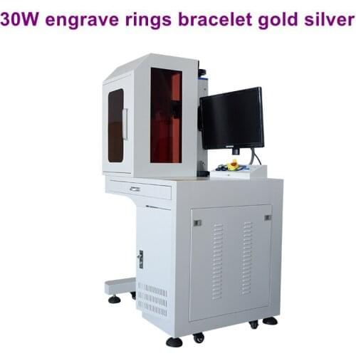 Metal and nonmetal engraving machine 30w fiber laser marking machine for jewerly rings inside outside mark