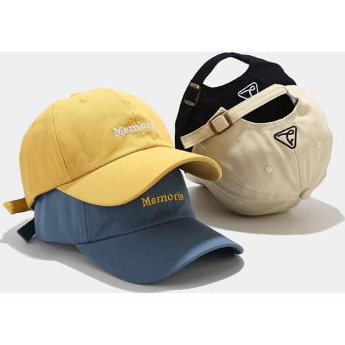 Korean Simple Outdoor Baseball Cap Sunscreen Sun Hat Fashion Adjustable Men Women Couple Student Letter Embroidery Hip Hop Hat