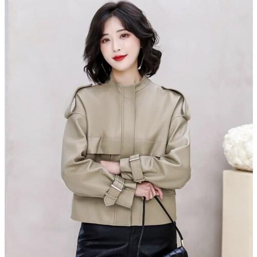 Plus Size Leather Coat Women Spring 2021 New Motorcycle Leather Jacket Women Clothing Short Slim Autumn Coats Female Jackets