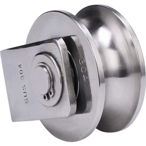 LBER 2 Inch Roller Wheel Bearings U Groove Pulley Wheels Detachable Heavy Duty Grooved Wheel for Material Handling and Moving