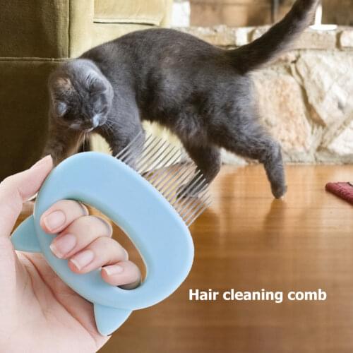 Pet Massage Brush Cat Kitten Manual Removal Shell-shaped Handle Loose Hair Groom Cleaning Comb for Home Pet Supplies