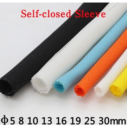 Multicolor Dia 5 8 10 13 16 19 25 30 mm PET Self-close Sleeve for AIO flexible Insulated Expandable Braided Nyloy Tube