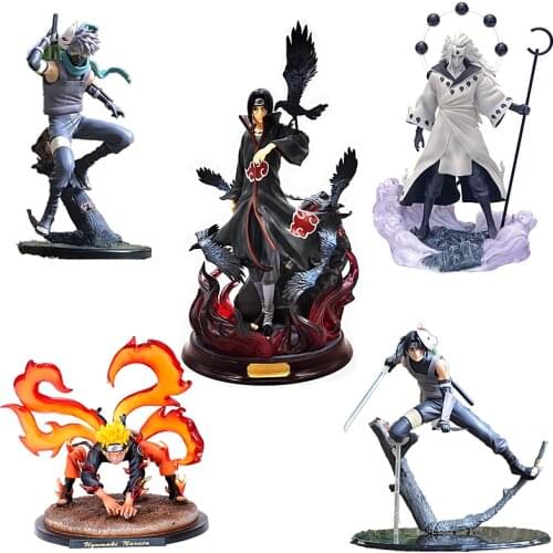Naruto Shippuden GK Akagi Uchiha Itachi Crow Clone Kakashi Anime Action Doll PVC Statue Collection Toy