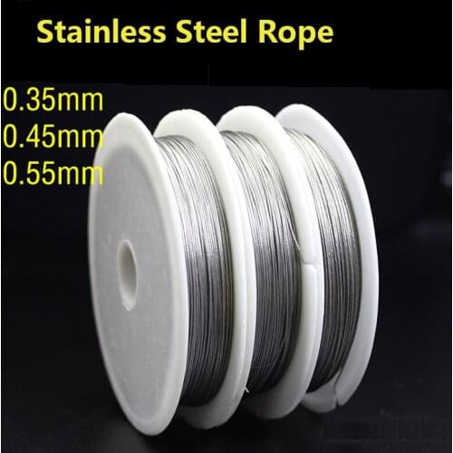 Cheap High Tenacity 100M Stainless steel wire rope Tone Beading Wire 0.35-0.55mm waxed thread for leather cord rope copper wire