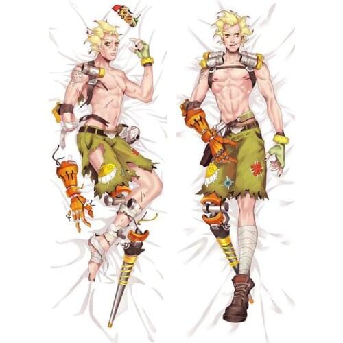 New Japanese Decorative Anime Overwatches OW JUNKRAT Male Throw Otaku Dakimakura Gift Bedding Hugging Body Pillow Case 150x50 CM