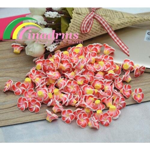 New Arrival 16mm Fancy Baby Color-Red-Yellow Clay Flowers, D.I.Y Decoration,Flowers,Flower Miniatures,With Hole