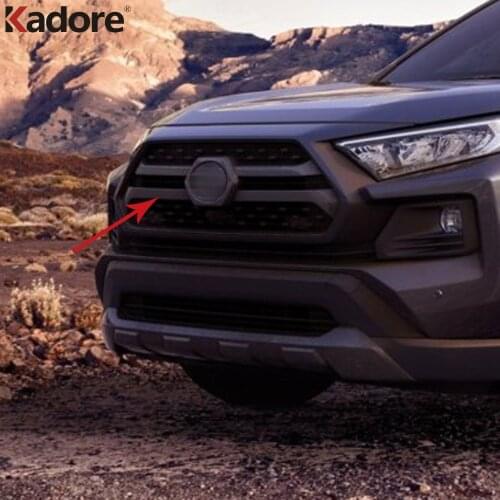 For Toyota RAV4 RAV 4 Adventure 2019 2020 2021 Carbon Fiber Front Center Grille Cover Trim Grills Strip Car Styling Accessories