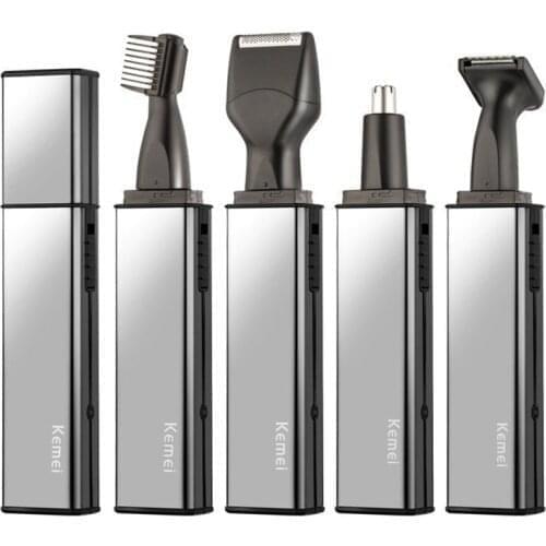 Rechargeable all in one facial hair trimmer men electric beard stubble trimmer and shaver eyebrow trimmer nose ear grooming kit