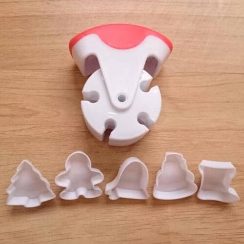 Plastic Bread Cookies Pie Roll Cake Cutter Baking Dough Roller Kitchen Pastry Roll Modeling Craft Tool 5 Shape Mold D927