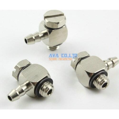 15 Pieces Elbow 3.5mm Air Pneumatic Hose to M5 Male Mini Barb Fitting / Brass