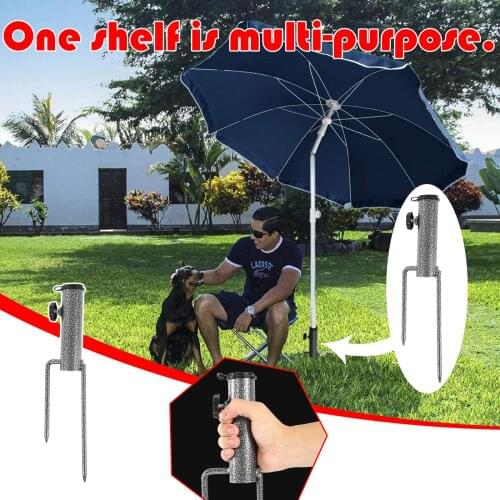 Parasol Stand Lawn Spike Umbrella Stand Parasol Ground Stake Umbrella Ground Plug (Lawn Spike Stand For Beach Fishing Garden)