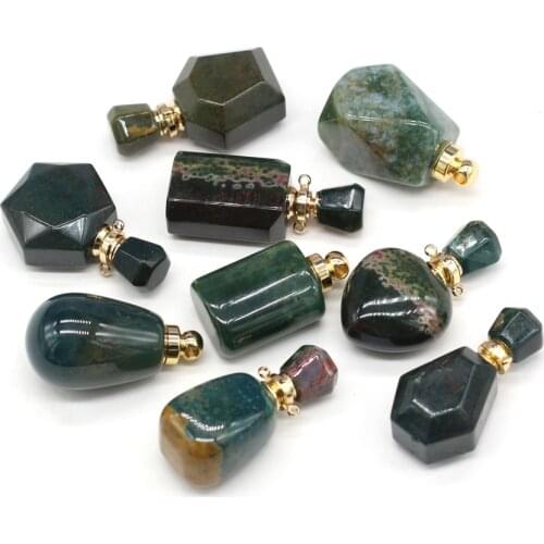 Top Natural Stone Agates Pendants Multiple Styles Perfume Bottle Charms Jewelry for Diy Fashion Necklace Women Gifts