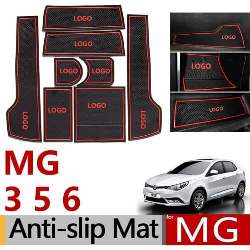 Anti-Slip Rubber Gate Slot Cup Mat for MG 3 5 6 Accessories Stickers MG3 MG5 MG6 Sedan Hatch 2011 2012 2013 2014 2015 2016 2017