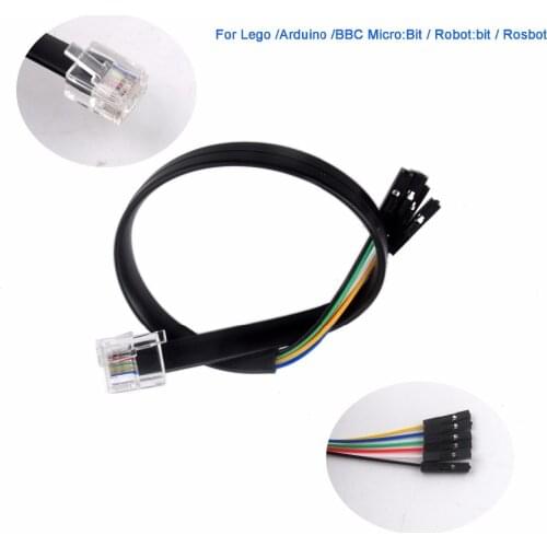 Dupond Wire Jumper Cable Female to 6P Connector Crystal Head for For BBC micro:bit microbit LEGO EV3 Robotbit Rosbot