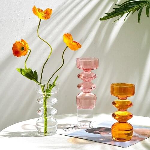 INS style Modern Glass Vase Nordic Home Decoration Crystal Transparent Hydroponic Plant Desktop Living Room Decor Flowerpot