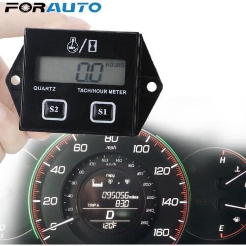 Tach Hour Meter Digital Tachometer Digital Engine Tachometer Gauge Inductive Rpm Meter For Motor Car Motorcycle LCD Display