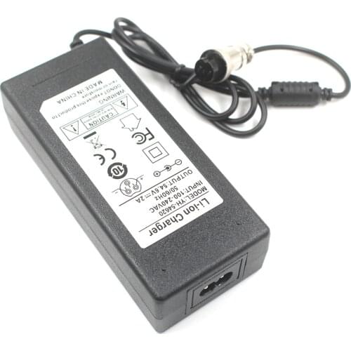 54.6V 2A Li ion Battery charger for 48V 13S li-ion Battery DC Socket/connector charger GX16 3P
