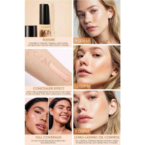 31g Liquid Foundation Full Coverage Oil-control Face Makeup Base Face Liquid Foundation Cream for Party
