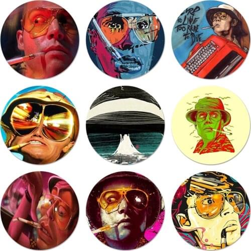 58mm Fear and Loathing in Las Vegas Icons Pins Badge Decoration Brooches Metal Badges For Backpack Decoration