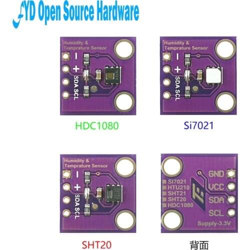 10pcs HDC1080 Si7021 SHT20 temperature and humidity sensor module I2C digital high precision with pin header