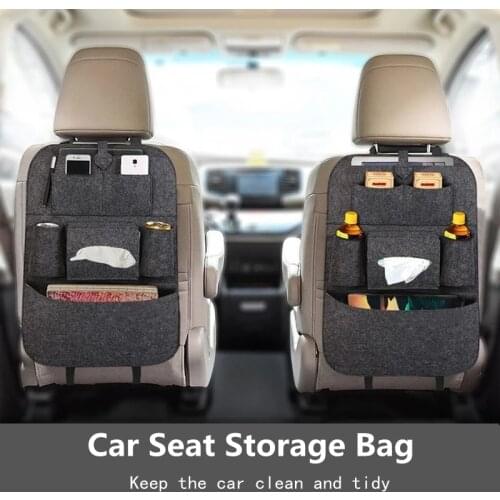 1pc Car Rear Seat Back Storage Bag Universal Multi-Pocket Hanging Nets Trunk Bag Stowing Tidying Interior Accessories Supplies