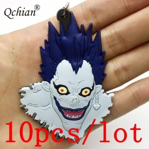 10pcs/lot Death Notes grim Reaper L.Lawliet Silicone Decorative Pendant Very Backpack Ornament Gift Keychain