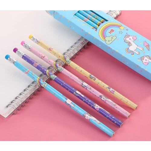 12pcs Unicorn Decoration Pencils Birthday Party Decorations Kids Unicorn Party Supplies Baby Shower Party Favor Gifts Unicornio