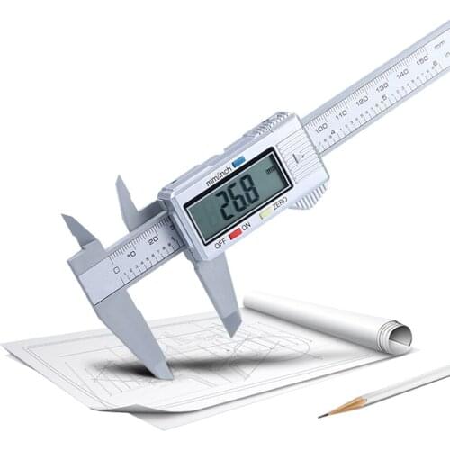 150mm/6inch Measuring Tool LCD Digital Electronic Carbon Fiber Vernier Caliper Gauge Micrometer Multi-function ruler