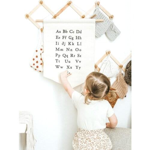 26 Letter Canvas Nordic Hanging Canvas Pennant Kids Room Wall Banner Home Decoration Ornaments Infant Room Alphabet JU0286