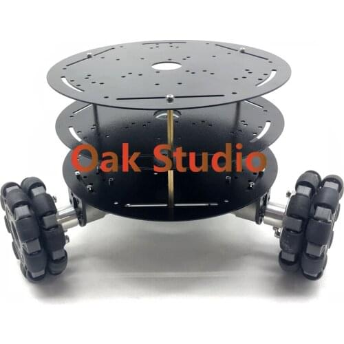 3WD 100mm Omni Wheels Robot Car Chassis, Stain Steel Frame .Big Power Motor .For DIY Toy Car, Owni Robot Competition