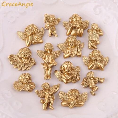 5Pcs Vintage Angel Charms For Brooches Pins Cupid Flatback Hole Beads earring pendant necklace bracelet Jewelry DIY Birthday