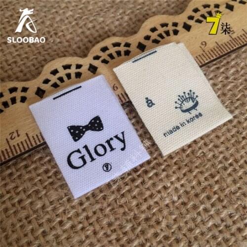 Free shipping custom clothing cotton labels printing/garment printed tags/main label/cotton collar labels brand name tags