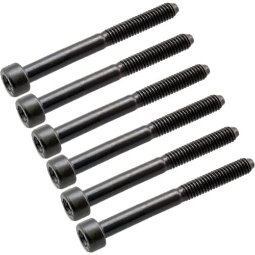 6 Pieces 44mm Stainless Steel Electric Guitar Tremolo Bridge & Saddle Locking Screws for Guitar Bass Parts Black
